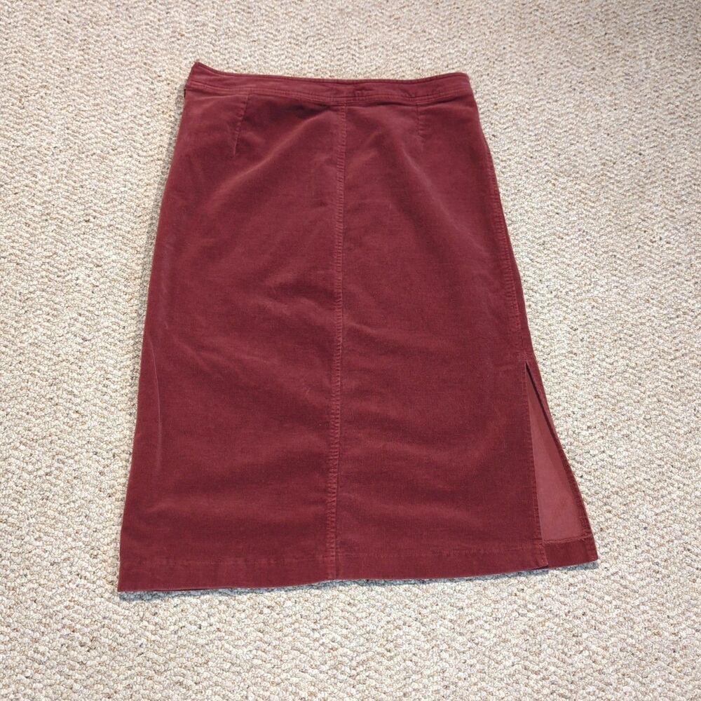 Chadwicks Of Boston Corduroy Skirt Womens 12 Burgundy Long Modest Preppy